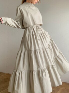 「junoah（ジュノア）のアイテム（ワンピース/ドレス）」を使った、moi☺︎さん（レディース・154cm）の秋コーディネート