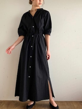 「JUNOAH（ジュノア）のアイテム（シャツワンピース）」を使った、moi☺︎さん（レディース・154cm）の秋コーディネート