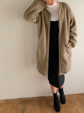 「JUNOAH（ジュノア）のアイテム（ジャケット/アウター）」を使った、moi☺︎さん（レディース・154cm）の秋コーディネート