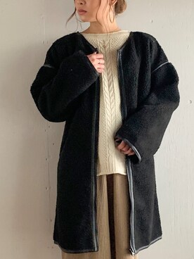 「JUNOAH（ジュノア）のアイテム（ジャケット/アウター）」を使った、moi☺︎さん（レディース・154cm）の秋コーディネート