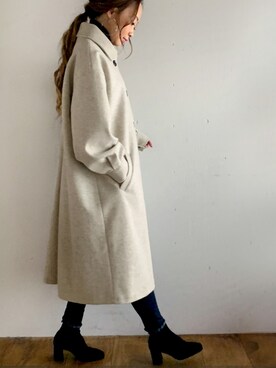「JUNOAH（ジュノア）のアイテム（ジャケット/アウター）」を使った、moi☺︎さん（レディース・154cm）の秋コーディネート