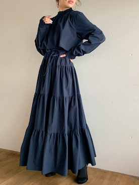 「junoah（ジュノア）のアイテム（ワンピース/ドレス）」を使った、moi☺︎さん（レディース・154cm）の冬コーディネート