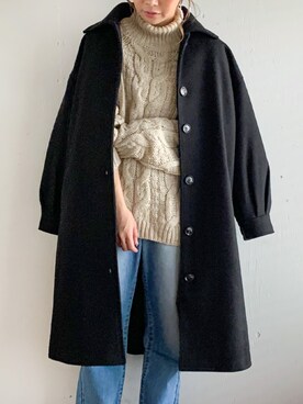 「JUNOAH（ジュノア）のアイテム（ジャケット/アウター）」を使った、moi☺︎さん（レディース・154cm）の冬コーディネート