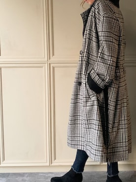 「JUNOAH（ジュノア）のアイテム（ジャケット/アウター）」を使った、moi☺︎さん（レディース・154cm）の冬コーディネート