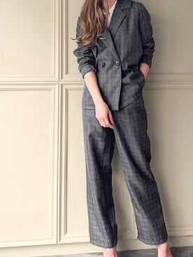 「JUNOAH（ジュノア）のアイテム（セットアップ）」を使った、moi☺︎さん（レディース・154cm）の冬コーディネート