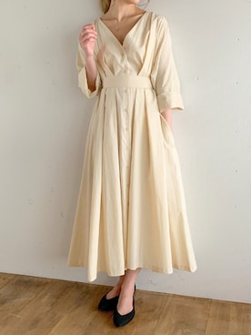 「junoah（ジュノア）のアイテム（ワンピース/ドレス）」を使った、moi☺︎さん（レディース・154cm）の春コーディネート