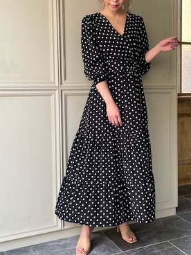 「junoah（ジュノア）のアイテム（ワンピース/ドレス）」を使った、moi☺︎さん（レディース・154cm）の春コーディネート