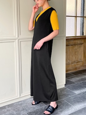 「JUNOAH（ジュノア）のアイテム（オールインワン・サロペット）」を使った、moi☺︎さん（レディース・154cm）の春コーディネート