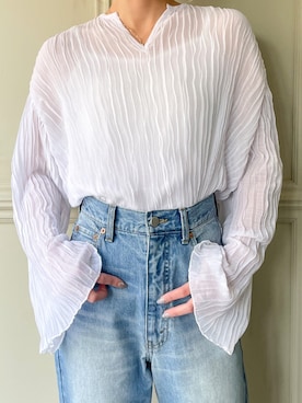 「junoah（ジュノア）のアイテム（トップス）」を使った、moi☺︎さん（レディース・154cm）の春コーディネート