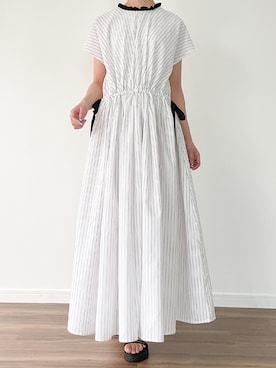 「junoah（ジュノア）のアイテム（ワンピース/ドレス）」を使った、moi☺︎さん（レディース・154cm）の夏コーディネート