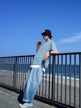 「LABRAT（ラブラット）のアイテム（帽子）」を使った、K-jansauceさん（メンズ・178cm）の秋コーディネート