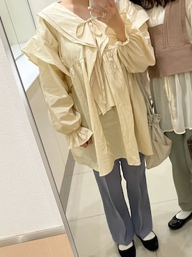 「Loueme（ルエム）のアイテム（チュニック）」を使った、cocoさん（レディース・157cm）の春コーディネート