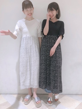 「グリッター」｜「アイテム（ワンピース/ドレス）」を使った、akariさん（レディース・168cm）の春コーディネート