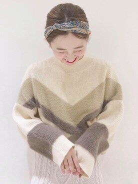 「mystic（ミスティック）のケーブルロングスカート（スカート）」を使った、akariさん（レディース・168cm）の秋コーディネート