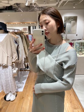 「mystic（ミスティック）のLara Small ball necklece（ネックレス）」を使った、akariさん（レディース・168cm）の冬コーディネート