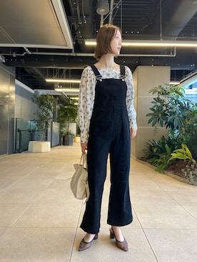 「mline（エムライン）のアイテム（オールインワン・サロペット）」を使った、akariさん（レディース・168cm）の冬コーディネート