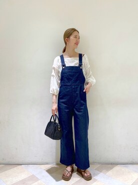 「mline（エムライン）のアイテム（オールインワン・サロペット）」を使った、akariさん（レディース・168cm）の春コーディネート