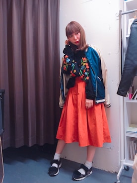 「casselini」｜「アイテム（ブルゾン）」を使った、木村ミサさん（レディース・155cm）の春コーディネート