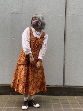 「アイテム（ワンピース/ドレス）」を使った、miqさん（レディース・156cm・10代）の秋コーディネート