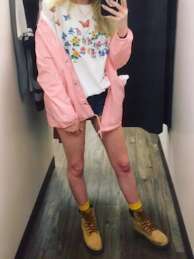 「shorts」｜「アイテム（ジャケット/アウター）」を使った、erroruさん（レディース・180cm）の秋コーディネート