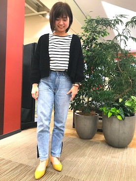 「アイテム（パンプス、イエロー系）」を使った、ORientalTRaffic 三井アウトレットパーク北陸小矢部店さん（レディース・158cm）の春コーディネート