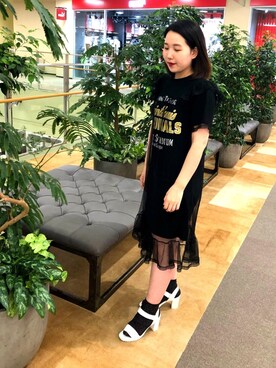 「STYLENANDA（スタイルナンダ）のアイテム（ワンピース）」を使った、ORientalTRaffic 三井アウトレットパーク北陸小矢部店さん（レディース・158cm）の夏コーディネート