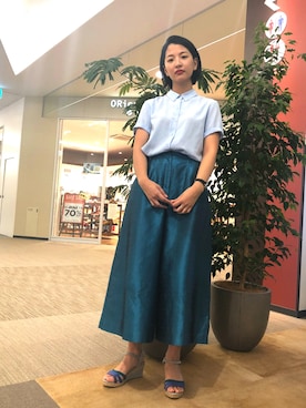 「寒色系」｜ORientalTRaffic 三井アウトレットパーク北陸小矢部店さん（レディース・158cm）の夏コーディネート