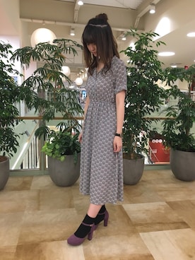 「アイテム（シューズ、パープル系）」を使った、ORientalTRaffic 三井アウトレットパーク北陸小矢部店さん（レディース・158cm）の夏コーディネート