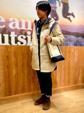「L.L.Bean（エルエルビーン）のアイテム（その他アウター）」を使った、ささともさん（レディース・164cm）の秋コーディネート
