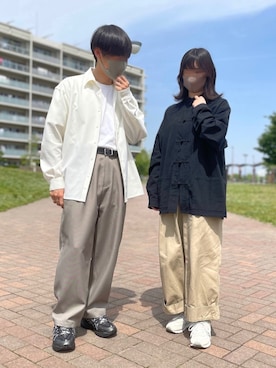 「FREAK'S STORE（フリークスストア）のアイテム（テーラードジャケット）」を使った、mokoさん（レディース・154cm）の春コーディネート