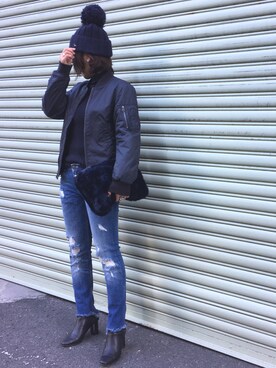 「ファークラッチ」｜「アイテム（ブーツ）」を使った、katsumiさん（レディース・160cm）の冬コーディネート