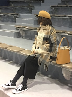 「arth（アース）のアイテム（Casquette、ベージュ系）」を使った、katsumiさん（レディース）の冬コーディネート