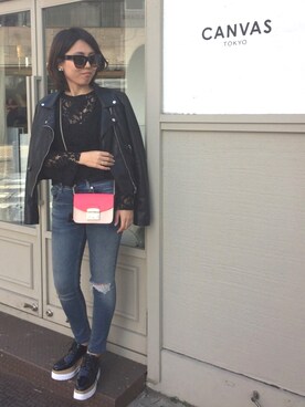 「CELINE（セリーヌ）のアイテム（Sunglasses、ブラウン系）」を使った、katsumiさん（レディース）の春コーディネート