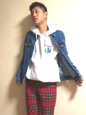 「新年一発目」｜「アイテム（デニムジャケット）」を使った、ハヅキユウマ さん（メンズ・168cm）の冬コーディネート
