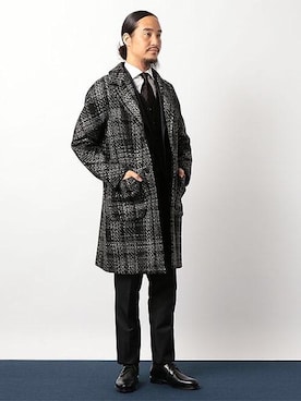 「JALAN SRIWIJAYA（ジャランスリウァヤ）の[ジャランスリウァヤ] J/S 3EYE プレーントゥ/キルト シューズ（ドレスシューズ、ブラック系）」を使った、mizoe2359さん（メンズ・178cm）の秋コーディネート