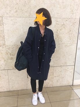 「love denkumeのアイテム（その他アウター、ブルー系）」を使った、a cocoさん（レディース）の春コーディネート