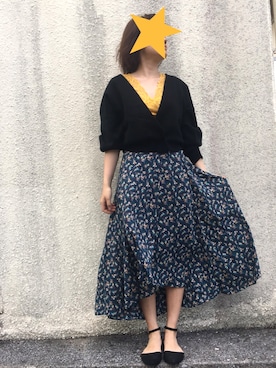 「Willful by lipstar（ウィルフル バイ リップスター）のアイテム（カーディガン/ボレロ、ブラック系）」を使った、a cocoさん（レディース）の春コーディネート