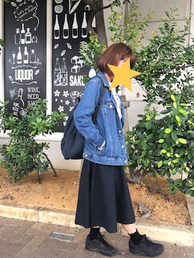 「Right-on（ライトオン）のアイテム（デニムジャケット、ブルー系）」を使った、a cocoさん（レディース）の春コーディネート