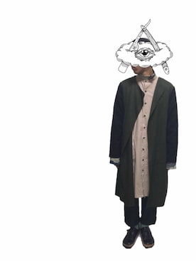 「Yohji Yamamoto（ヨウジヤマモト）のアイテム（ニット/セーター）」を使った、ようかいさん（メンズ・168cm）の冬コーディネート