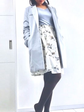 「KOBE LETTUCE（コウベレタス）のアイテム（スカート、ホワイト系）」を使った、kaedeさん（レディース・164cm）の冬コーディネート