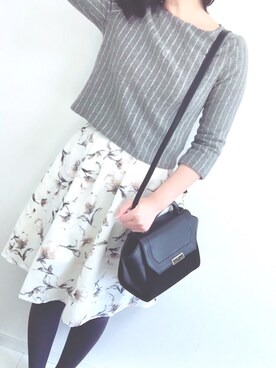 「QUEENS COURT（クイーンズコート）のアイテム（その他トップス、グレー系）」を使った、kaedeさん（レディース・164cm）の冬コーディネート
