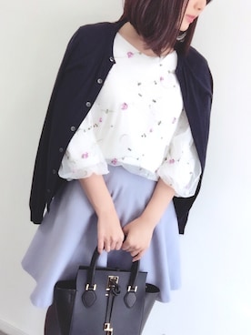「VIS（ビス）のアイテム（シャツ/ブラウス、ホワイト系）」を使った、kaedeさん（レディース・164cm）の冬コーディネート