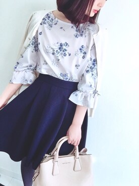 「tocco（トッコ）のアイテム（シャツ/ブラウス、ピンク系）」を使った、kaedeさん（レディース・164cm）の冬コーディネート