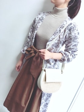 「ivory court（アイボリーコート）のアイテム（スカート、ブラウン系）」を使った、kaedeさん（レディース・164cm）の春コーディネート