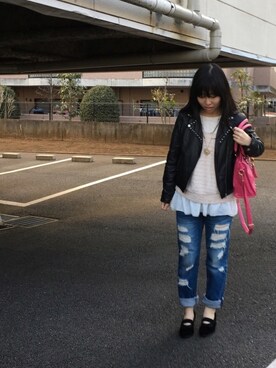 「Marblee（マー ブリー）のアイテム」を使った、HIKARUさん（レディース・160cm）の春コーディネート