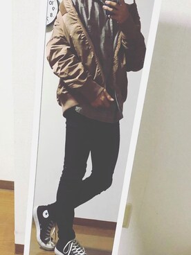 「H&M（エイチ・アンド・エム）のアイテム（ダウンジャケット/コート）」を使った、そららいさん（メンズ・174cm）の秋コーディネート