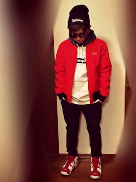「Supreme （シュプリーム）のアイテム（その他シューズ）」を使った、SEIYAさん（メンズ・165cm）の春コーディネート
