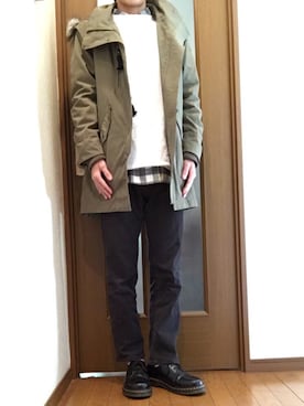 「HARE（ハレ）のアイテム（モッズコート）」を使った、スニーカー太郎🎲さん（メンズ・170cm）の冬コーディネート