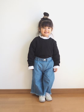 「BASE（ベース）のアイテム（スウェット）」を使った、AMITAN☺︎♪さん（キッズ・90cm）の春コーディネート