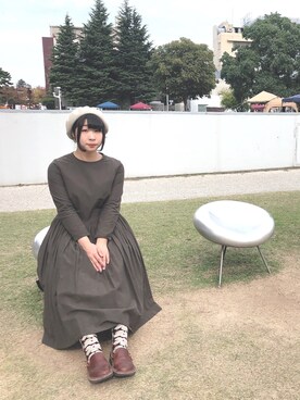 「CLASKA Gallery & Shop "DO"（クラスカ ギャラリー＆ショップ　ドー）のアイテム（帽子）」を使った、nkmrさん（レディース・152cm）の秋コーディネート